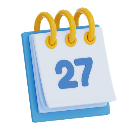 Dia do calendário 27  3D Icon