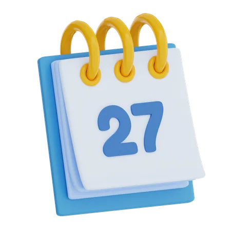 Dia do calendário 27  3D Icon