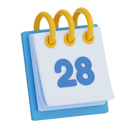 Dia do calendário 28  3D Icon