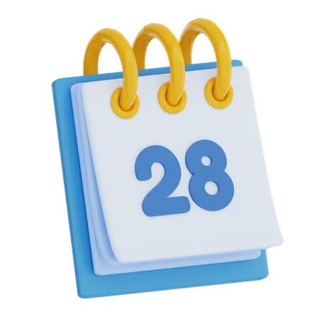 Dia do calendário 28  3D Icon