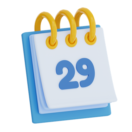 Dia do calendário 29  3D Icon