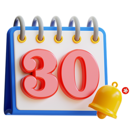 Día 30 del calendario  3D Icon
