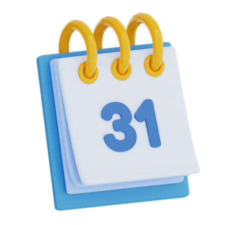 Dia do calendário 31  3D Icon