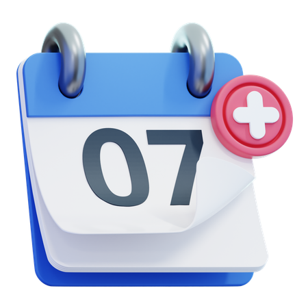 Dia 7 do calendário  3D Icon