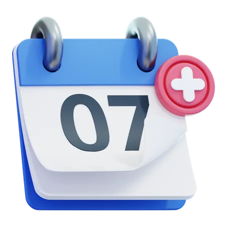 Dia 7 do calendário  3D Icon