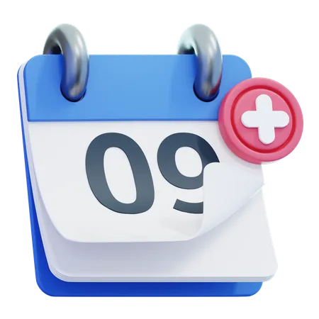 Dia 9 do calendário  3D Icon