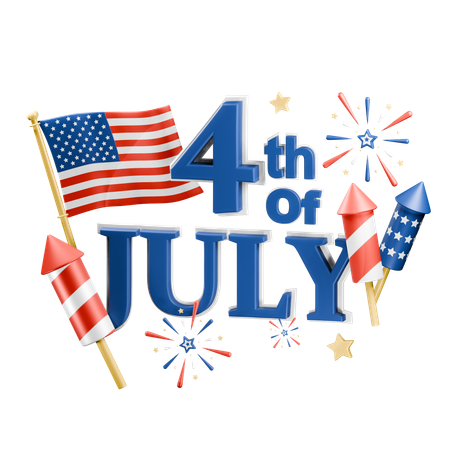 Dia da Independência Americana  3D Icon