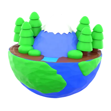 Dia da Terra  3D Icon