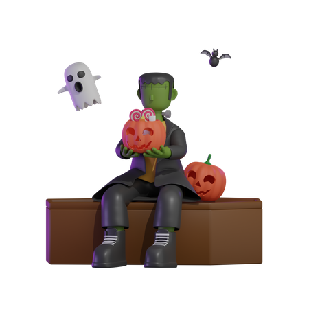 Dia das bruxas frankenstein  3D Icon