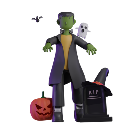 Dia das bruxas frankenstein  3D Icon