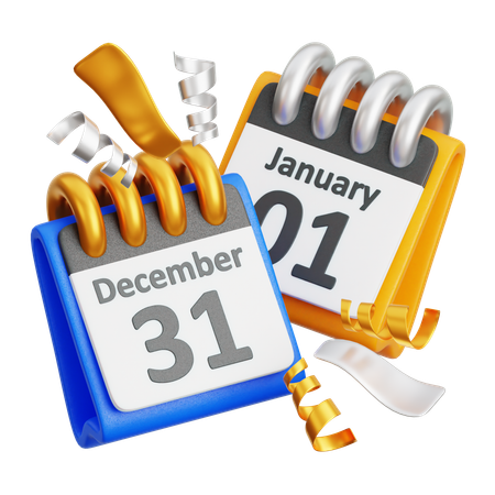 Día de Año Nuevo  3D Icon