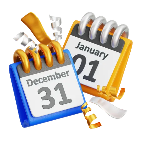 Día de Año Nuevo  3D Icon