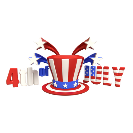Día de la Independencia Americana  3D Icon