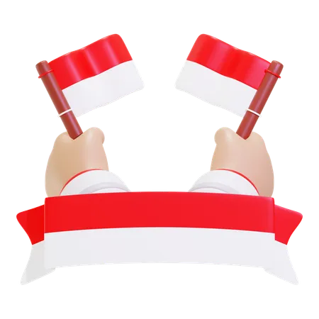 Día de la Independencia de Indonesia  3D Icon