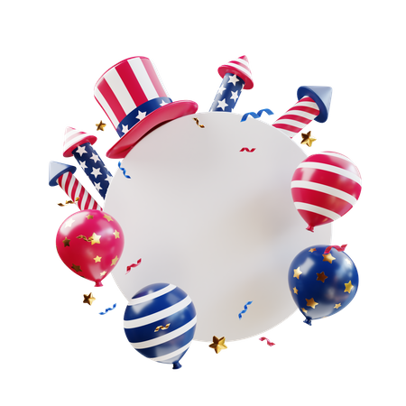 Día de la Independencia Americana  3D Icon