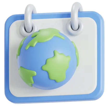 Dia De La Tierra En El Calendario 3D Icon
