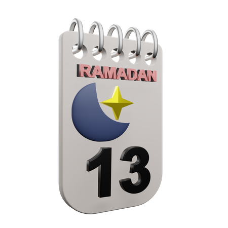 Día 13 del ramadán  3D Icon