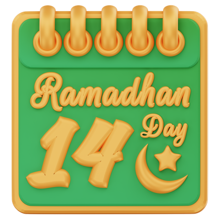 Dia 14 do ramadã  3D Icon