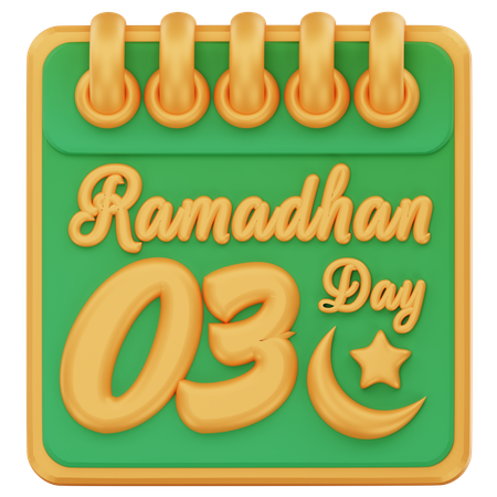 Dia 3 do ramadã  3D Icon