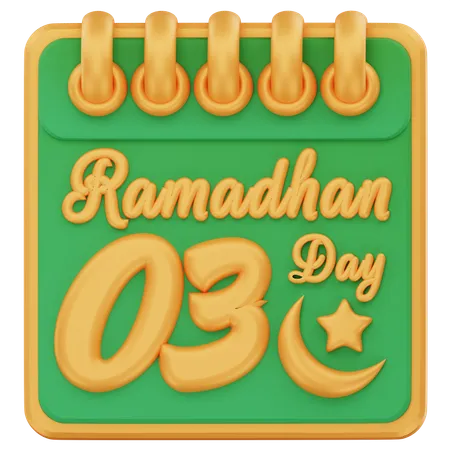 Dia 3 do ramadã  3D Icon