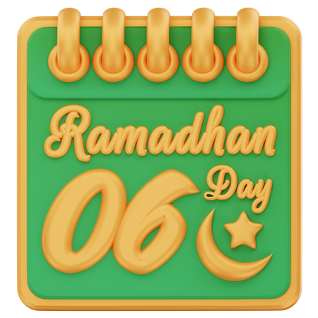 Dia 6 do ramadã  3D Icon