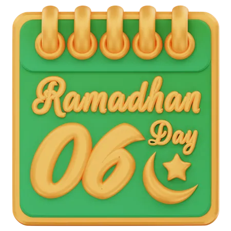 Dia 6 do ramadã  3D Icon