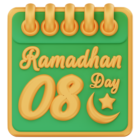 Dia 8 do ramadã  3D Icon