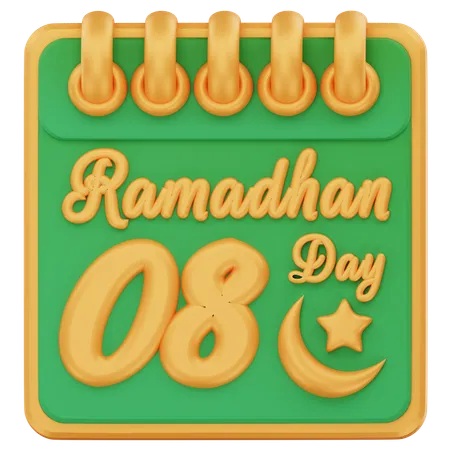 Dia 8 do ramadã  3D Icon