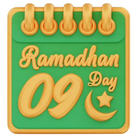 Dia 9 do ramadã  3D Icon