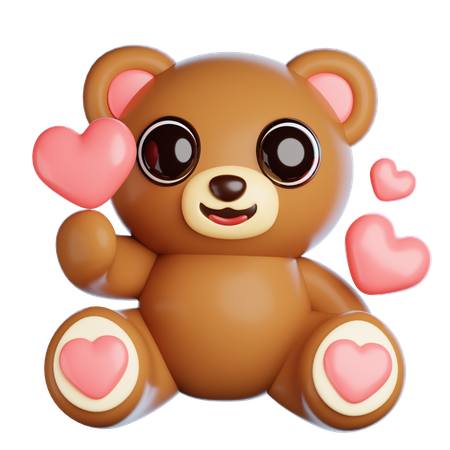 Urso de dia dos namorados amor  3D Icon