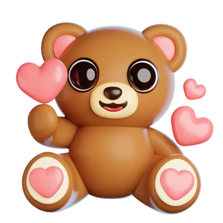 Urso de dia dos namorados amor  3D Icon