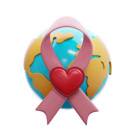 Día Mundial contra el Cáncer  3D Icon