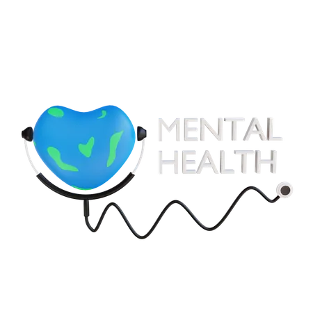 Día Mundial de la Salud Mental  3D Illustration