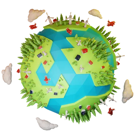 Icono 3 D Del Dia Mundial Del Medio Ambiente 3D Illustration