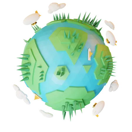 Icono 3 D Del Dia Mundial Del Medio Ambiente 3D Illustration