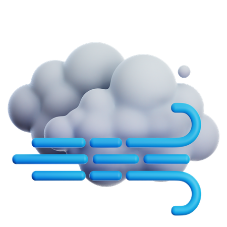 Día nublado y ventoso  3D Icon