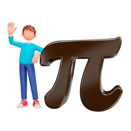 Día pi con chico  3D Icon