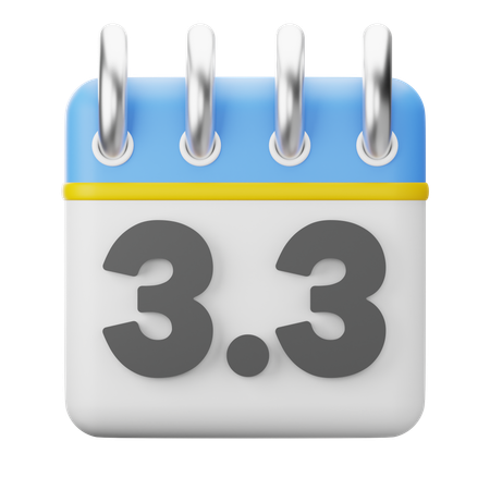 Icono 3D del calendario promocional de marzo  3D Icon