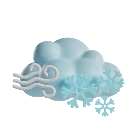 Día ventoso de nieve  3D Icon