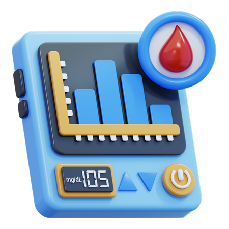 Diabetes-Diagramm  3D Icon