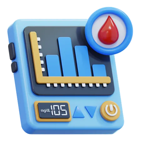 Diabetes-Diagramm  3D Icon