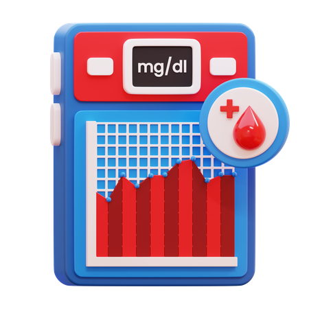 Diabetes-Diagramm  3D Icon