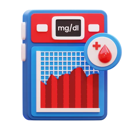 Diabetes-Diagramm  3D Icon