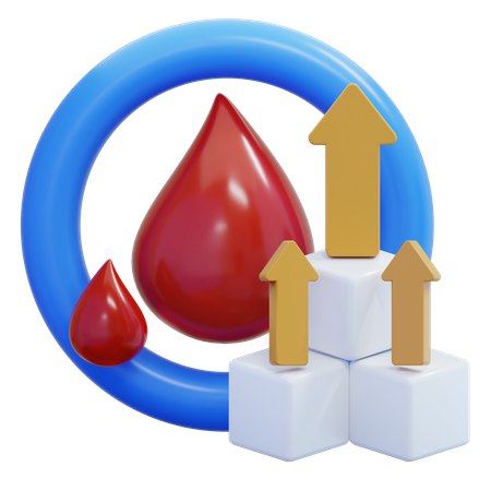 Nível de açúcar no sangue diabetes  3D Icon