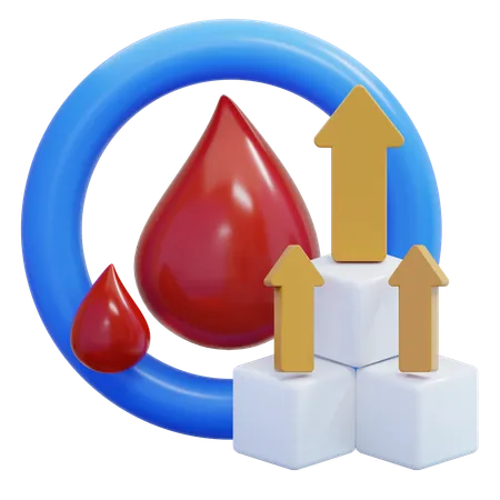 Nível de açúcar no sangue diabetes  3D Icon