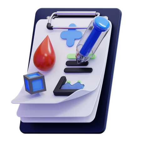 Relatório de diabetes  3D Icon