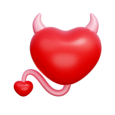 Diabo do coração  3D Icon