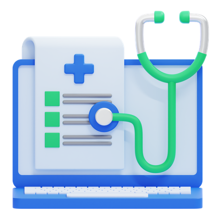 Diagnóstico de salud digital  3D Icon