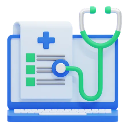 Diagnóstico de salud digital  3D Icon