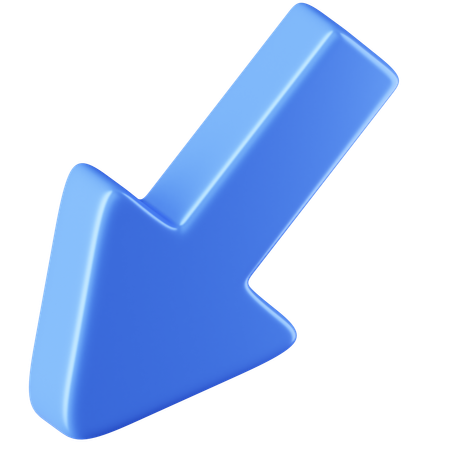 Diagonal Arrow Down-Left  3D Icon